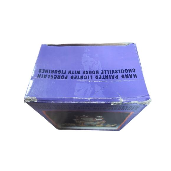 Hand Painted Lighted Ghoulville House Halloween Village Porcelain Figurines - Picture 10 of 10